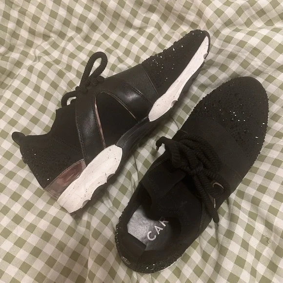 Carvela Lament Bling Embellished Women's Sneakers in Black Size 38.5 - Picture 5 of 9